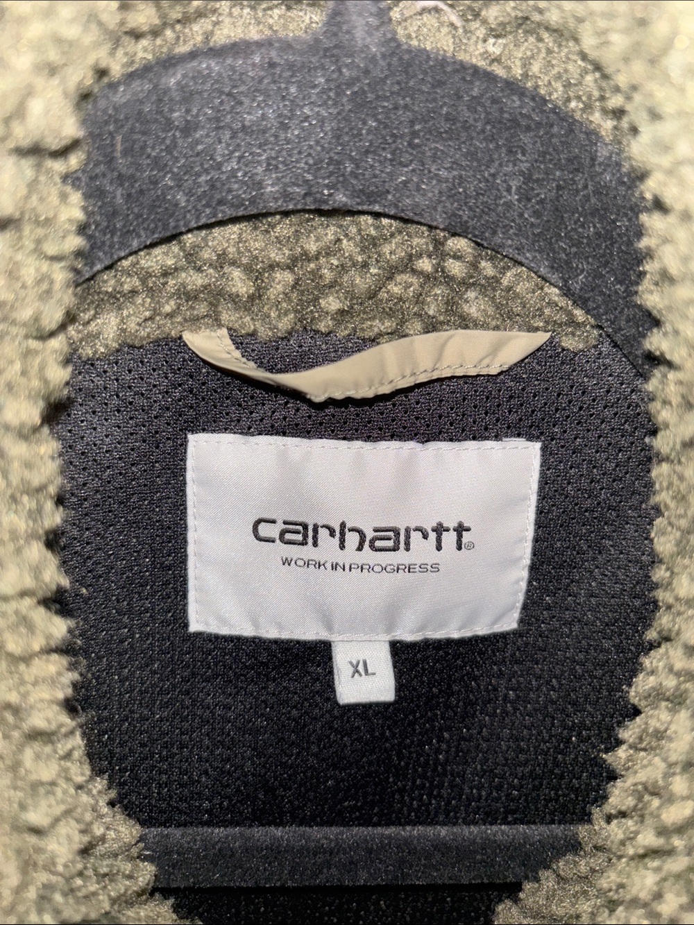 🐢 Carhartt WIP Prentis Sherpa Fleece Vest ~  Khaki - Picture 4 of 8
